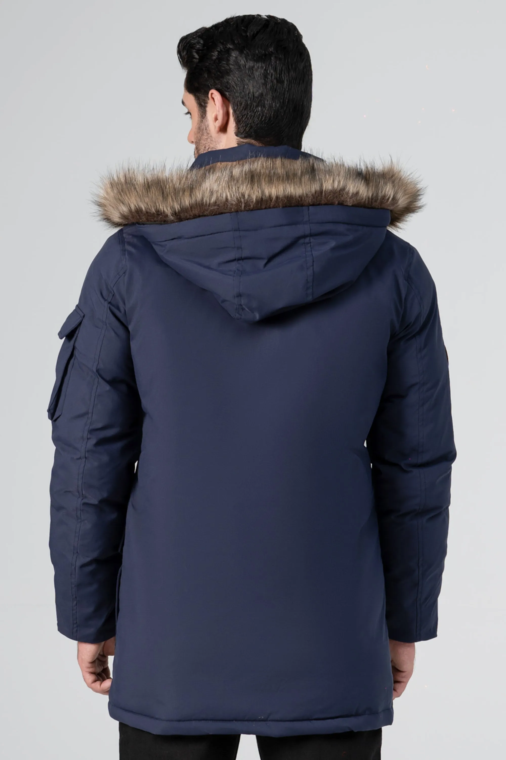 PARKA FAUX FUR JACKET NAVY