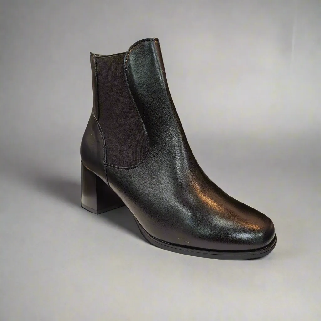 Pitillos Dress Boots Black Leather Block Heel 10135 Negro sale