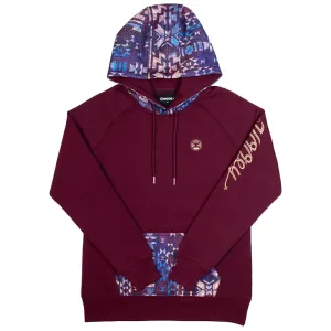 "Veracruz" Maroon w/Aztec Pattern Hoody