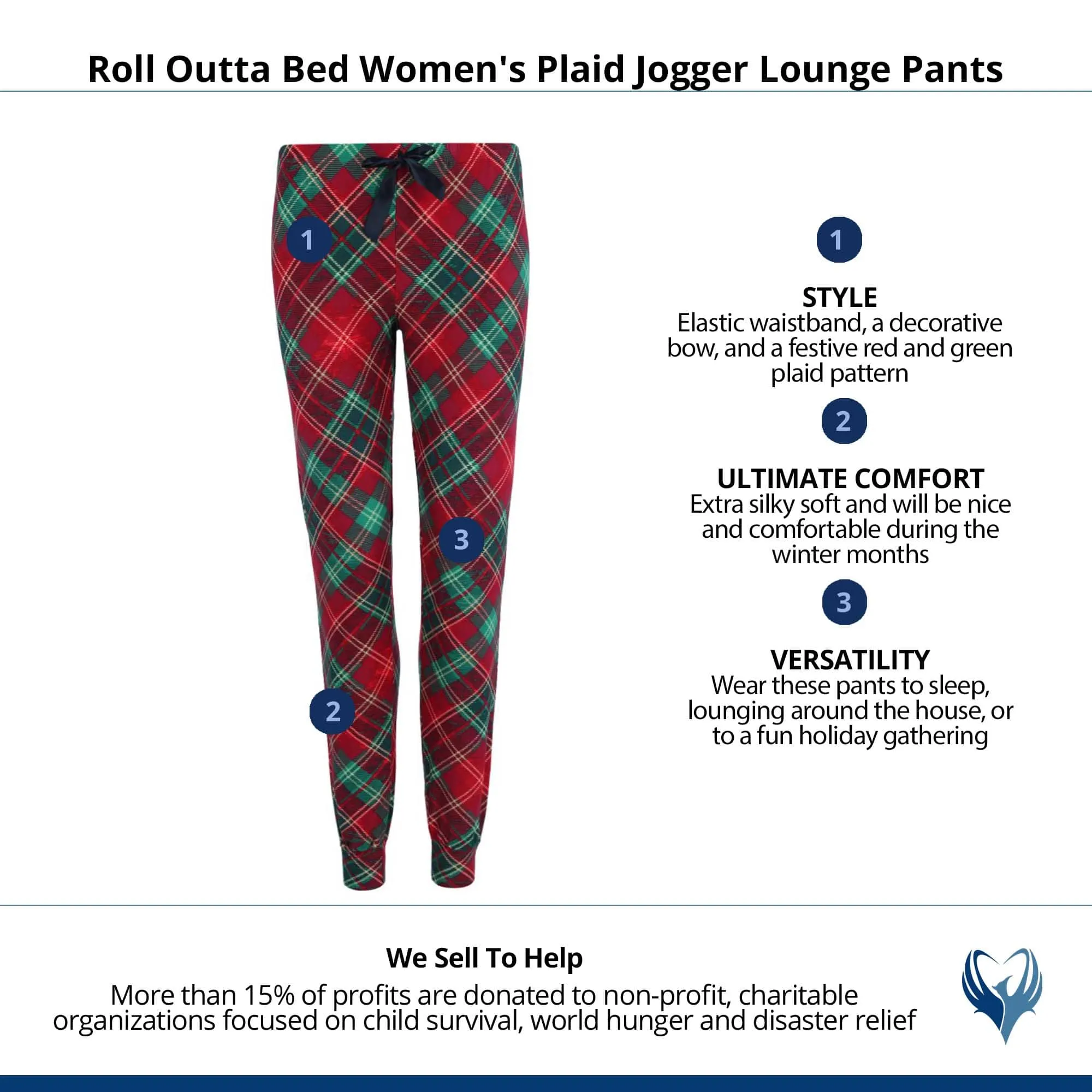 Roll Outta Bed Women's Plaid Jogger Lounge Pants