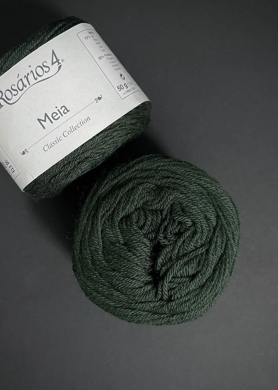 Rosários4 Meia. Merino 4ply Yarn - Forest Green 16