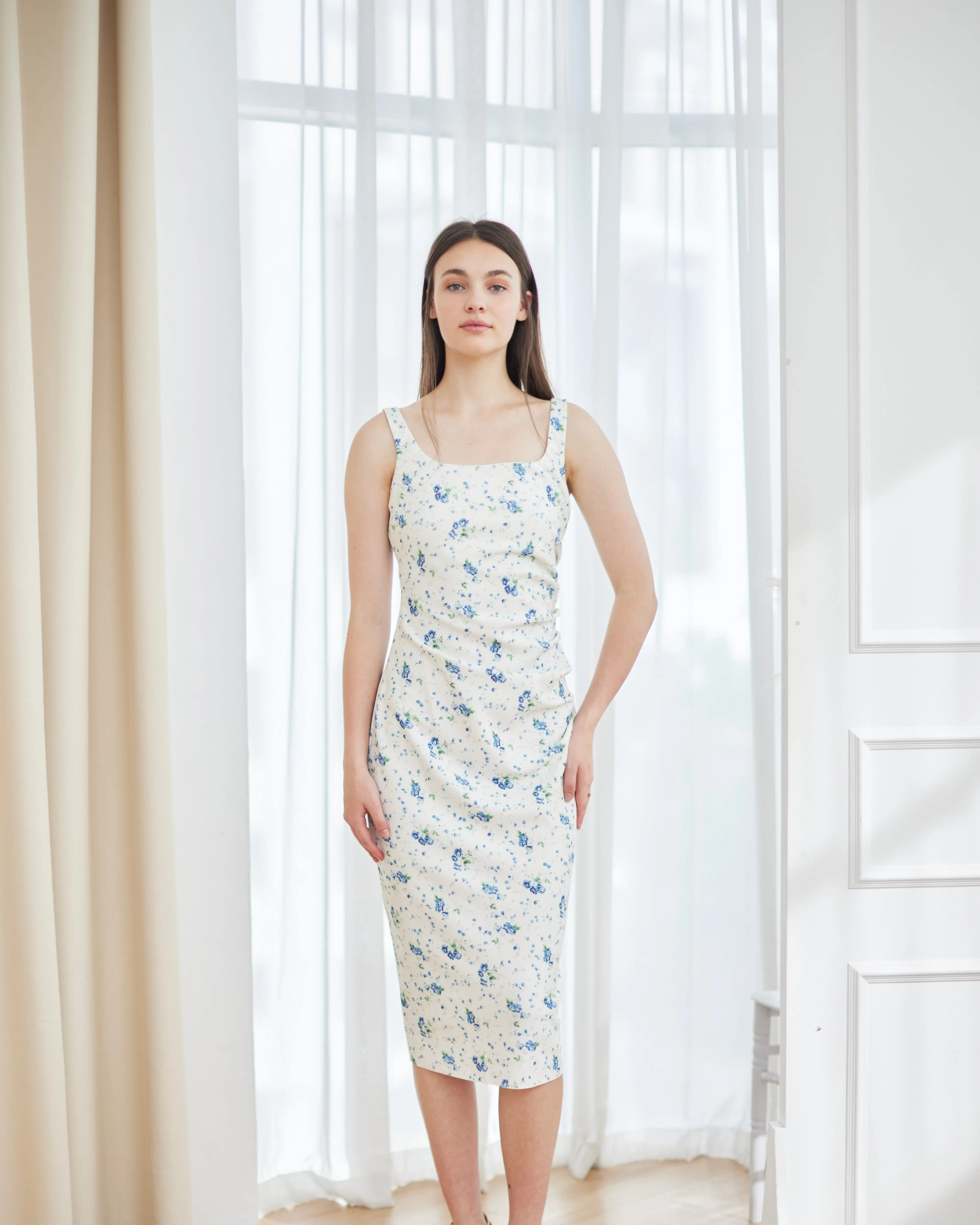 Serenity Square Neck Pattern Dress