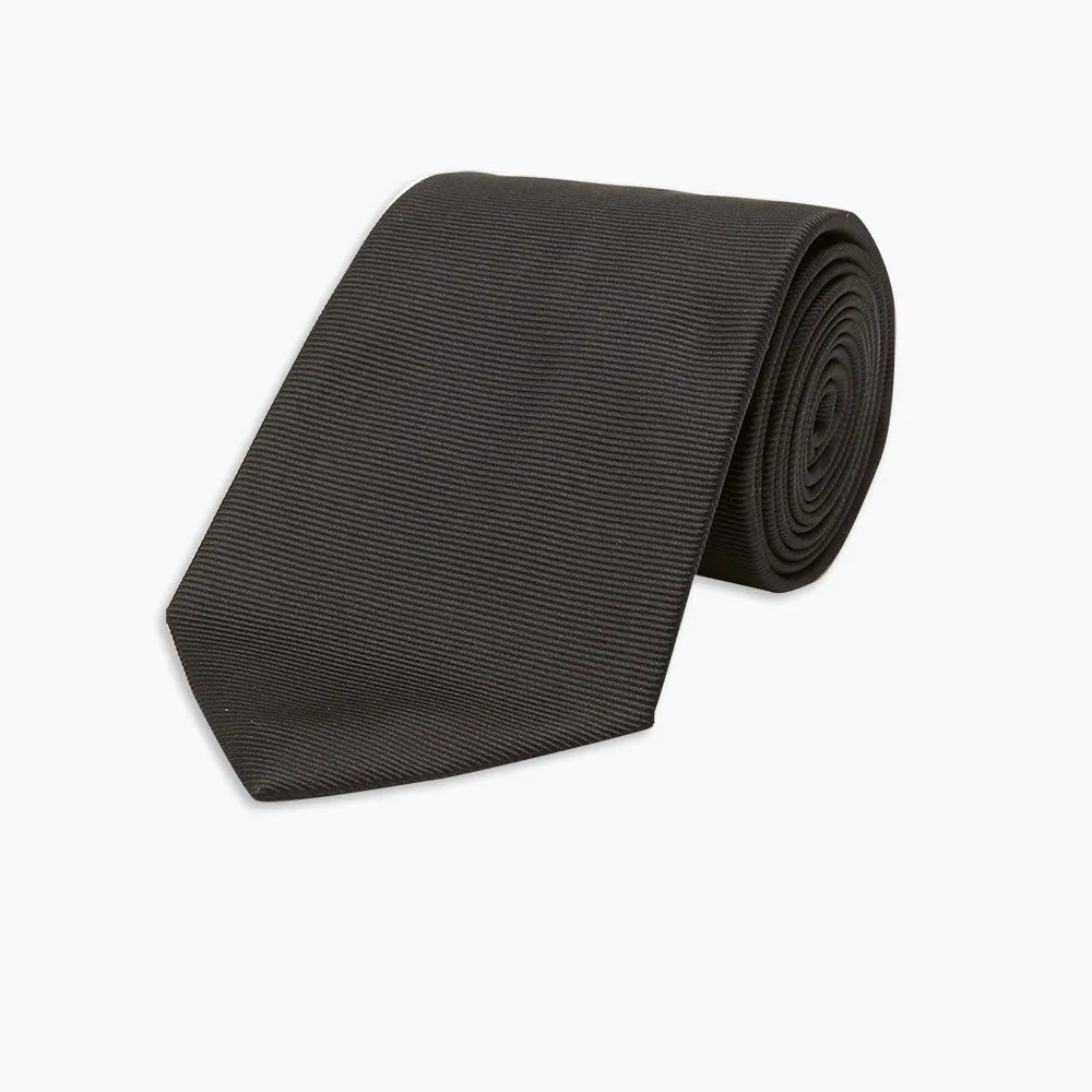 Slim Black Twill Silk Tie