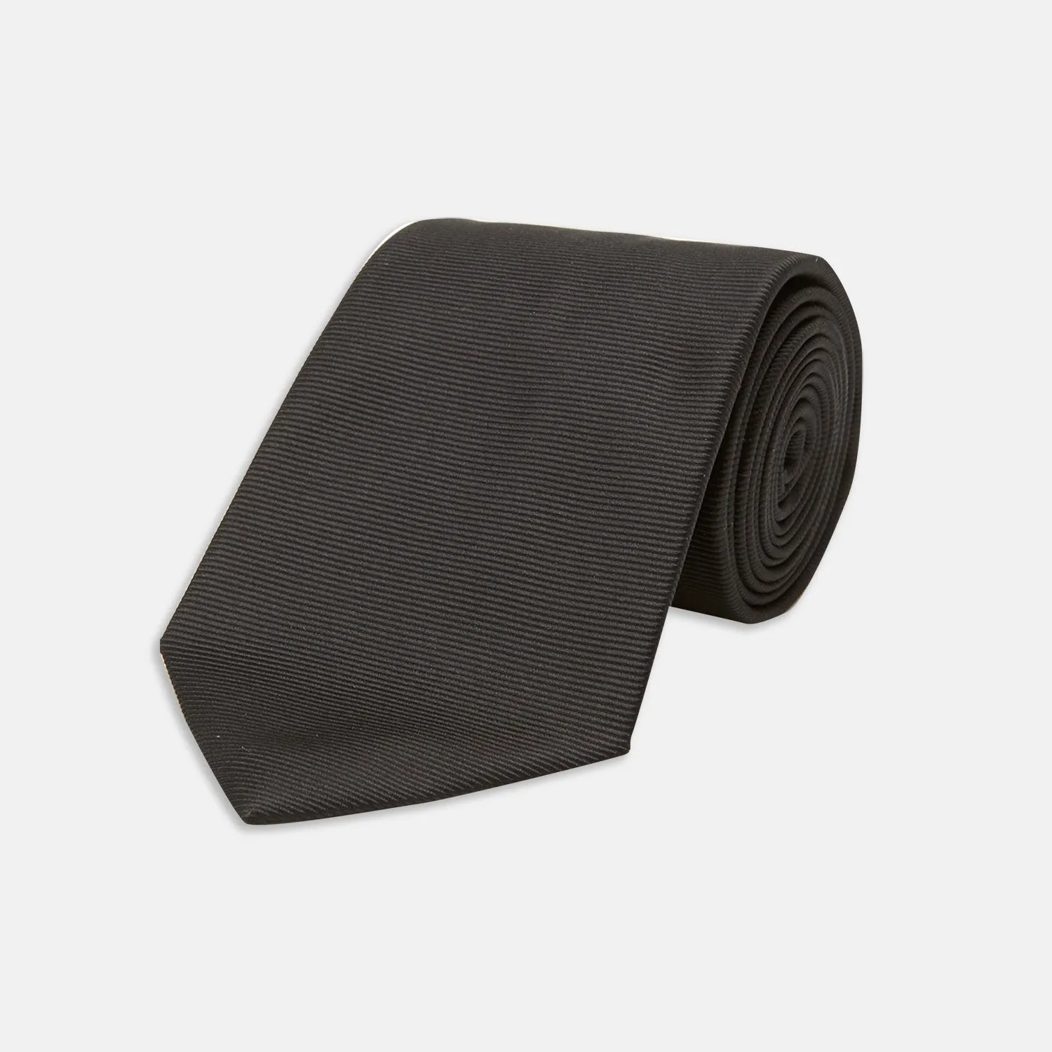 Slim Black Twill Silk Tie