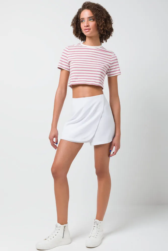 Stripe Cropped Top Mid Pink