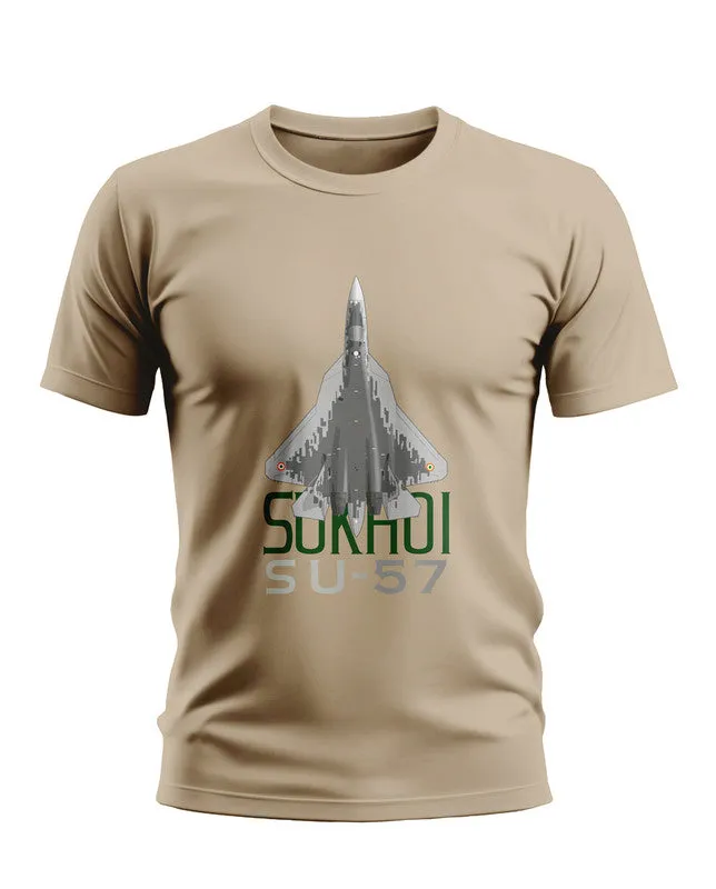 Sukhoi SU-57 Aircraft Soft Cotton T-shirt