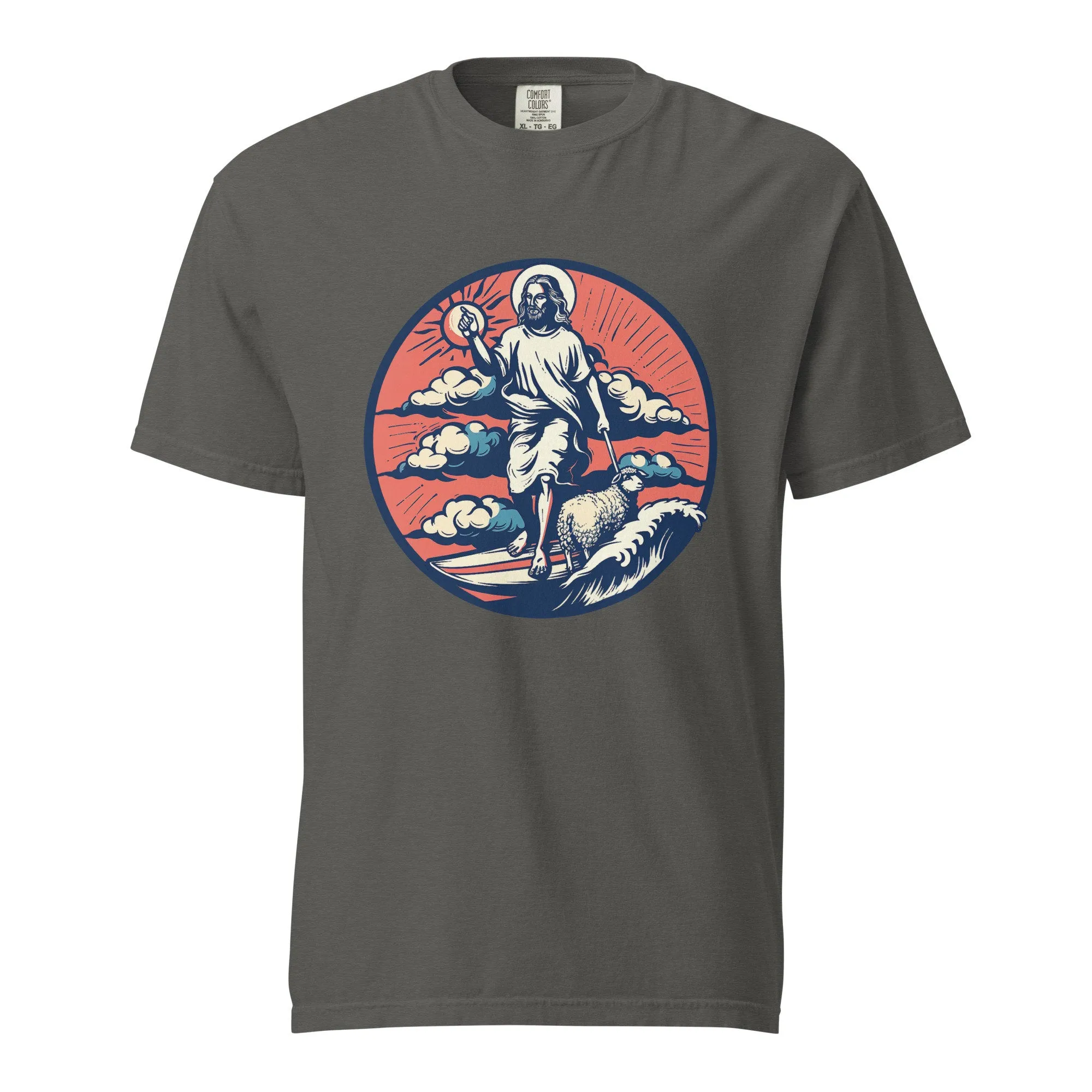 Surfing Jesus T Shirt Cool Surf Tee Shirt Vintage Christian Surfer Tshirt Gift for Men Women Kids Retro Surfing Graphic tee Witty Humorous