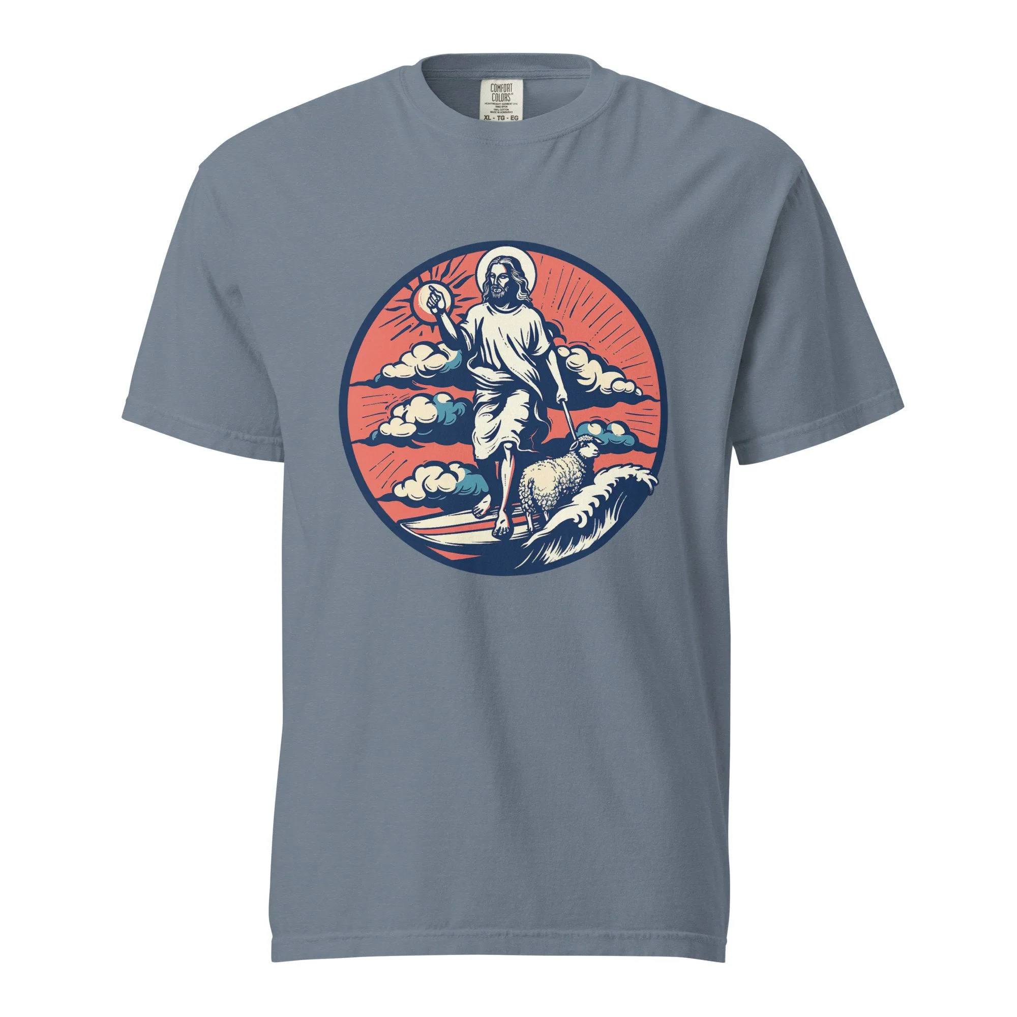 Surfing Jesus T Shirt Cool Surf Tee Shirt Vintage Christian Surfer Tshirt Gift for Men Women Kids Retro Surfing Graphic tee Witty Humorous