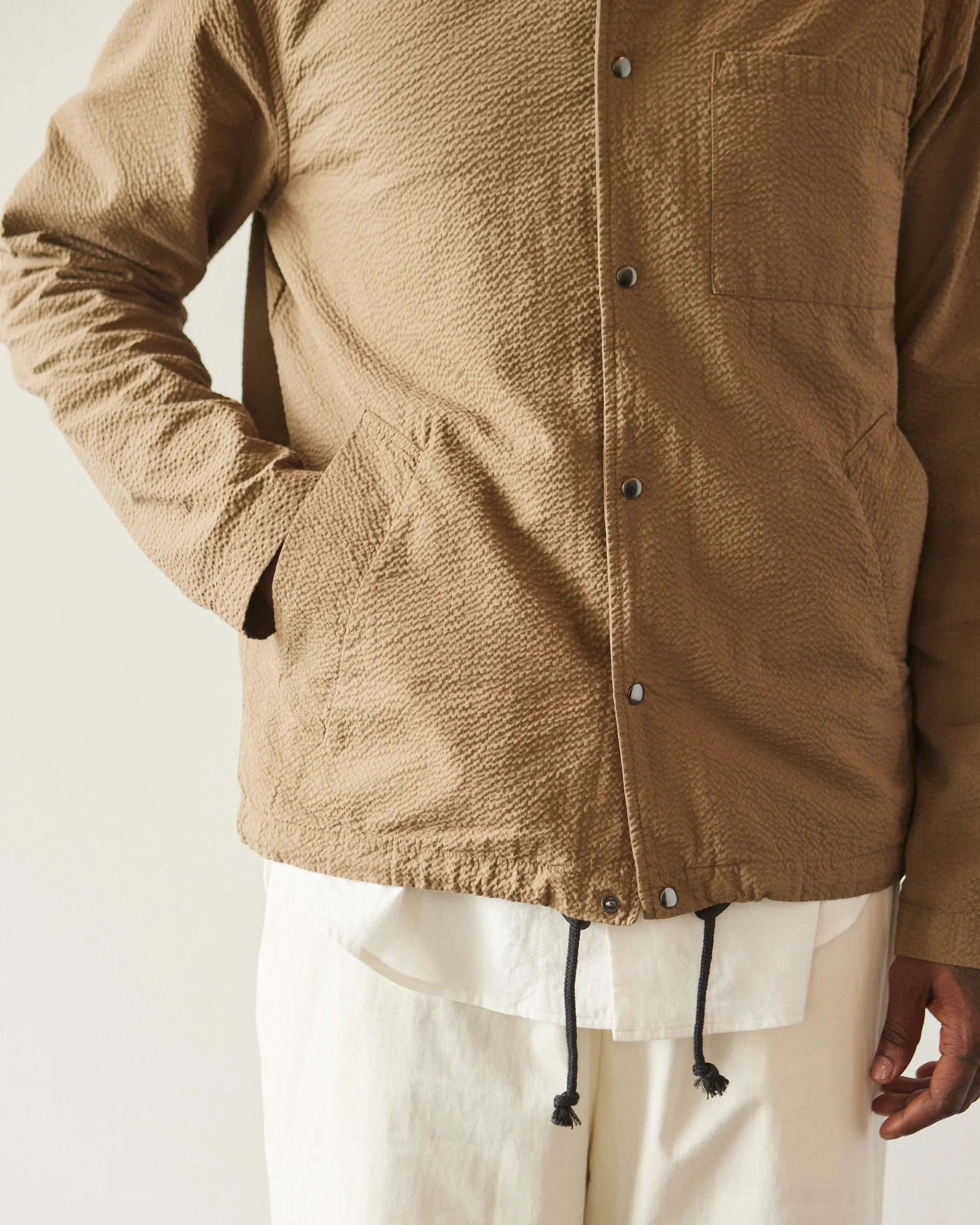 Universal Works Porto Jacket, Olive Seersucker