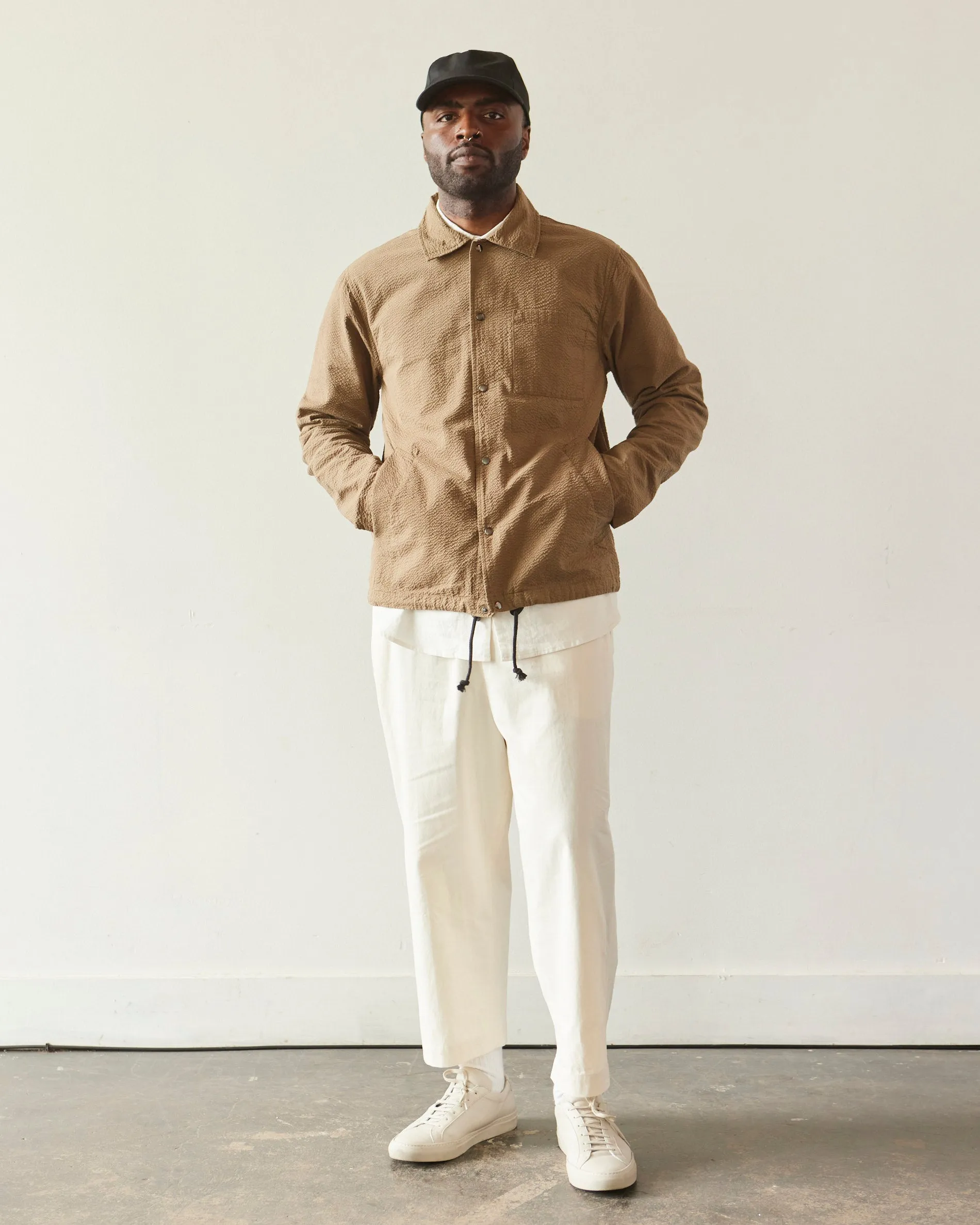 Universal Works Porto Jacket, Olive Seersucker