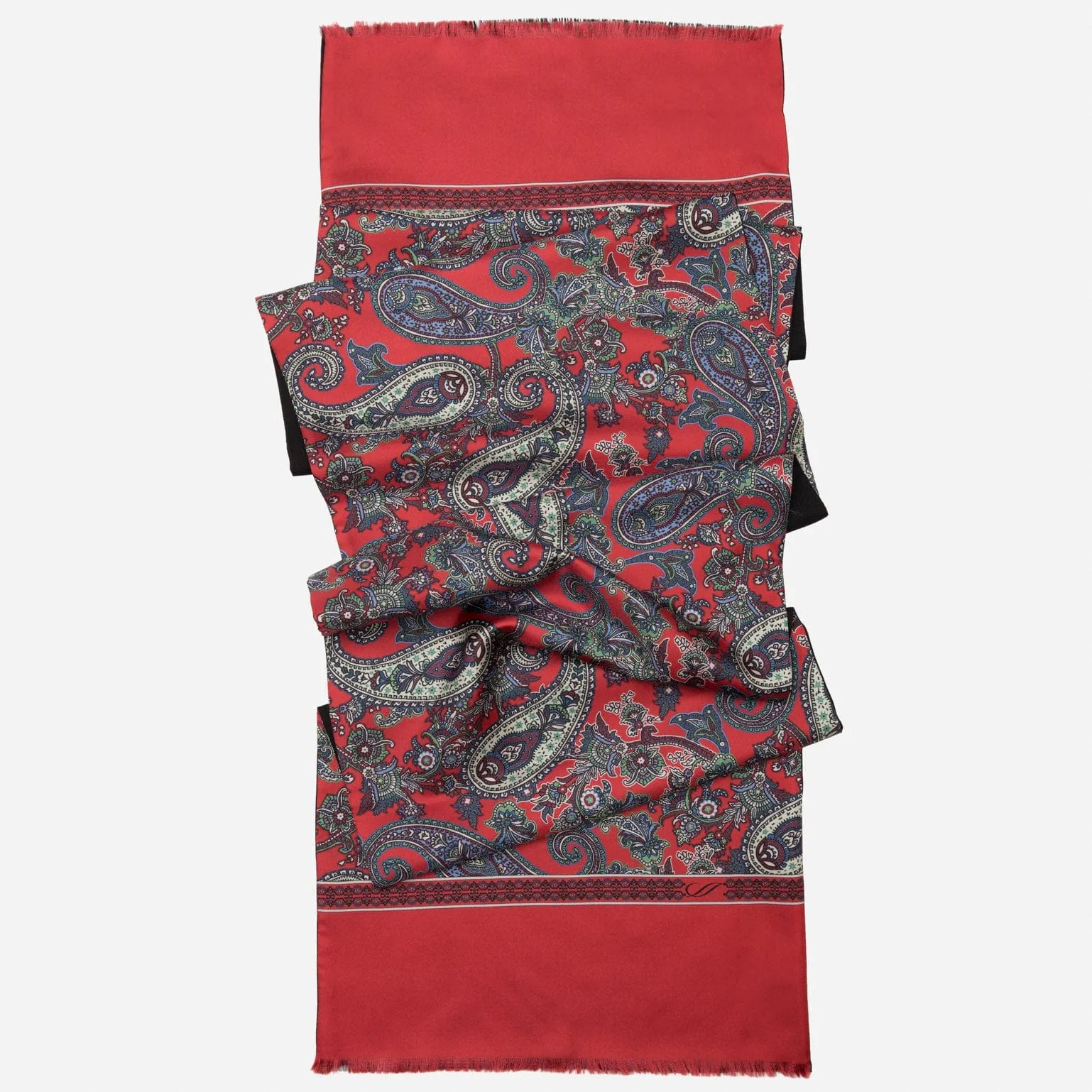 Venezia - Wool Backed Silk Scarf - Red