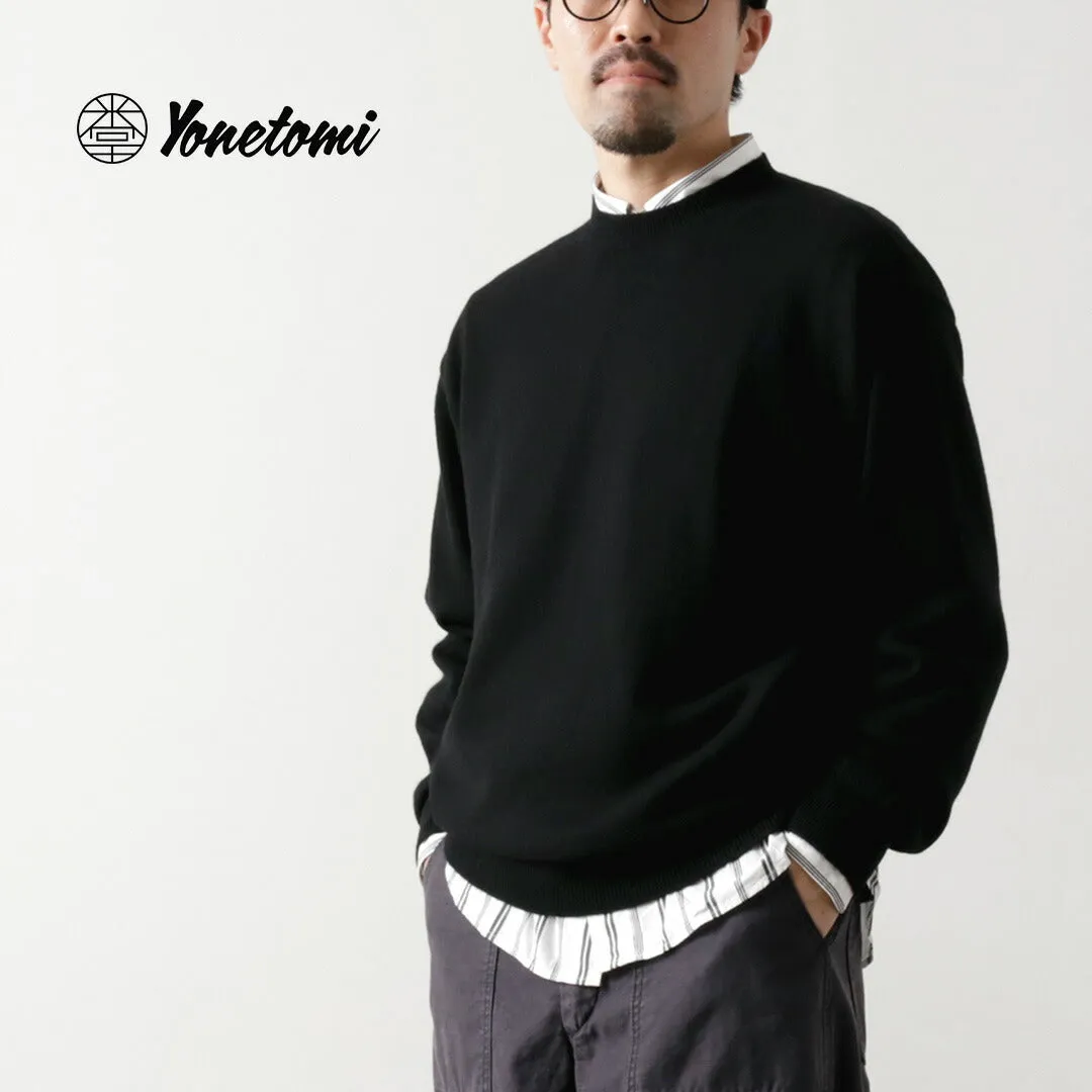 YONETOMI NEW BASIC / Rigid Cashmere Knit Pullover Garment Dyed